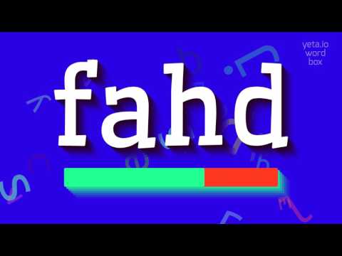 How to say "fahd"! (High Quality Voices)