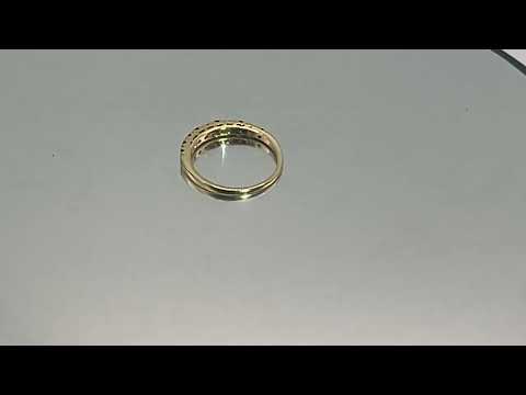 9ct Gold Ruby & Diamond Half Eternity Ring Size M1/2 Pre Owned