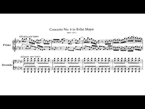 Bach/Reger - BWV 1051, Brandenburg Concerto No. 6, arr. for piano 4 hands w/ score