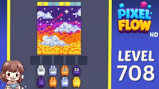 Pixel Flow Level 708 Solution Walkthrough
