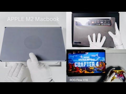 Apple M2 Macbook Air VS ROG Flow X16 Unboxing + Gameplay