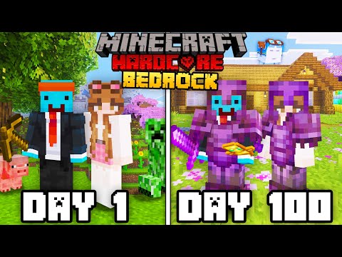 We Survived 100 Days in BEDROCK Minecraft Hardcore... DUOS!