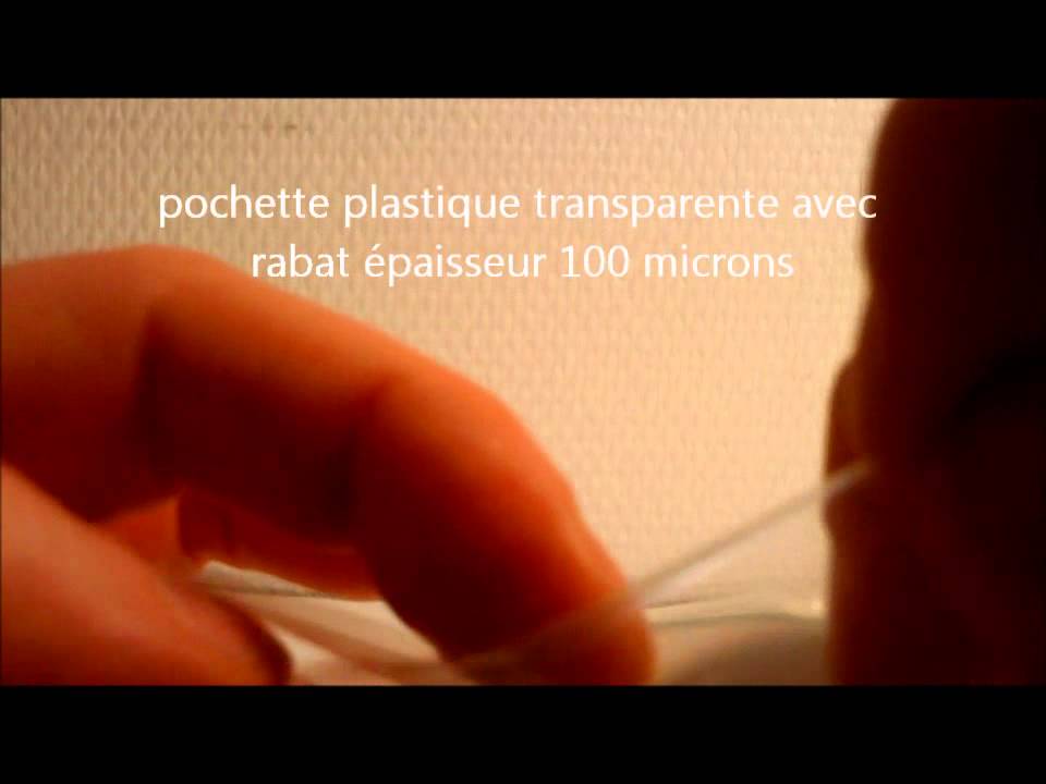 pochette plastique transparente avec rabat épaisseur 100 microns cdvierges