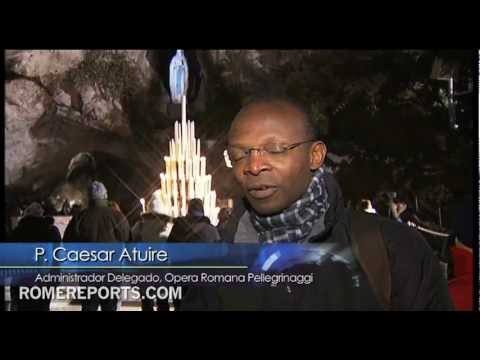 Peregrinos celebran en Lourdes el aniversario de las apariciones de la Virgen