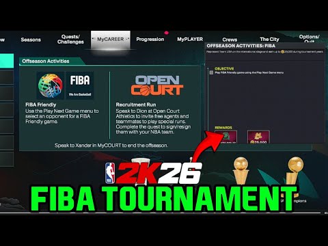 NBA 2K26 How to Unlock FIBA TOURNAMENT (25000 VC)