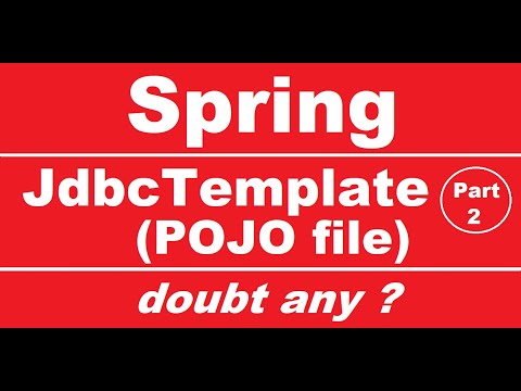 Spring : JdbcTemplate POJO file in hindi
