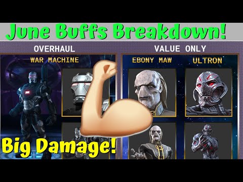 Spicy June Buffs Breakdown! War Machine/Ebony Maw/Ultron! Big Damage! - Marvel Contest of Champions