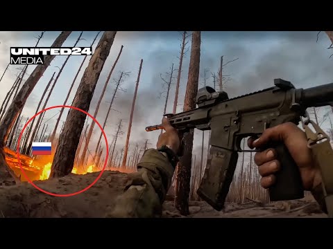 Trench warfare. First Person Shooter. 🇺🇦 Azov Brigade storm Russian trenches. Serebryansky Forest