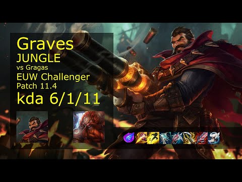 Graves vs Gragas Jungle - EUW Challenger 6/1/11 Patch 11.4 Gameplay