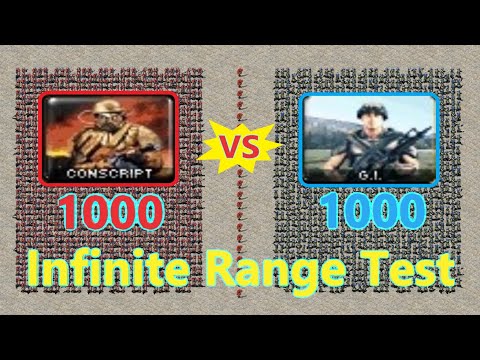 Infinite Range Test - Conscripts vs Gi's - Red Alert 2