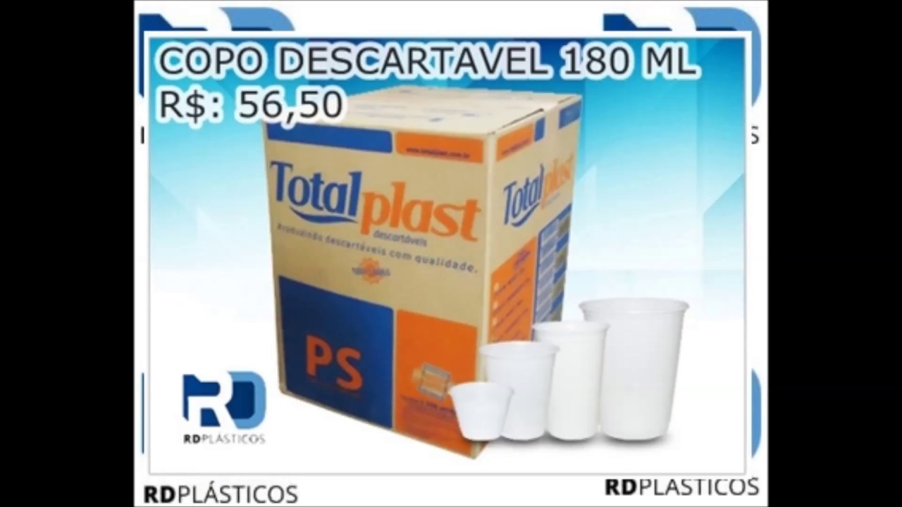 COPO DESCARTAVEL RDPLÁSTICOS ( 180 E 50 ML )