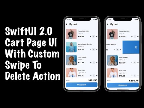 SwiftUI Cart Page UI With Custom Swipe To Delete Action - Complex UI - SwiftUI 2.0 Tutorials