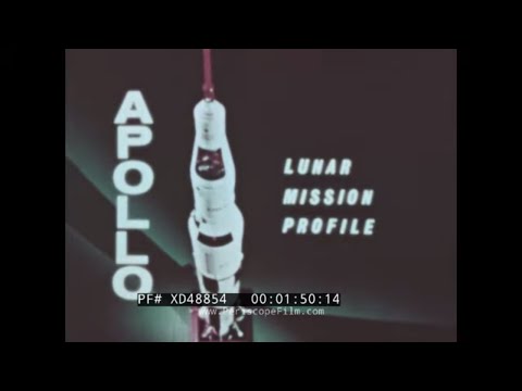 1960’S NASA ANIMATED " APOLLO LUNAR MISSION PROFILE ”  OVERVIEW OF MOON MISSION EXPLAINER XD48854