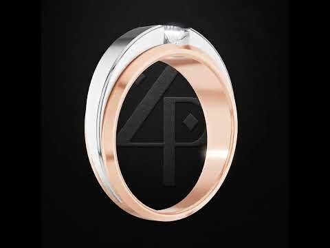 Mens platinum pz 25008 diamond ring