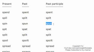 English irregular verbs part 11 English For Beginners
