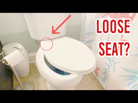 Part of a video titled Fix loose toilet seat - replace hinge bolts - EASY DIY - YouTube
