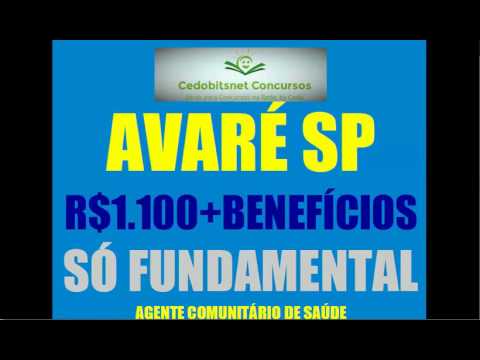 CONCURSO PÚBLICO PREFEITURA AVARÉ SP AGENTE COMUNITÁRIO SAÚDE NÍVEL FUNDAMENTAL CEDOBITSNET APOSTILA