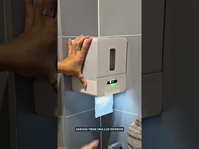 Vídeo relacionado con Dispensador automático de papel higiénico eléctrico para baño, hogar, gris, sin contacto, higiénico, fácil instalación, diseño moderno, perfecto para uso doméstico u oficina
