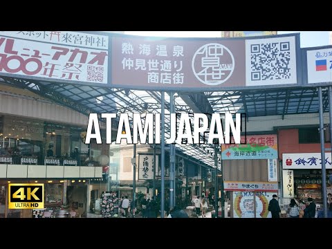 ATAMI JAPAN 4K WALK: Lively Street Food & Sacred Kinomiya Shrine [4K HDR]