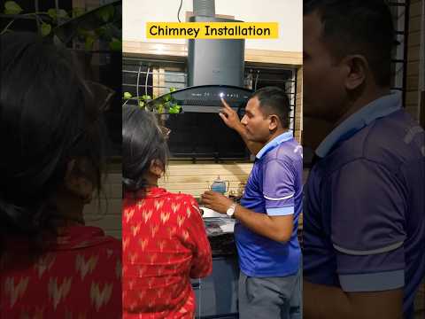 Kitchen chimney installation ❤️😘 | Chimney design #chimney #shorts #modularkitchen #trending #home