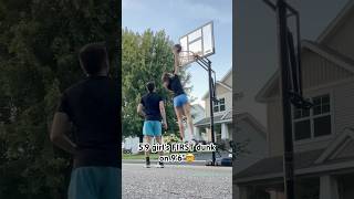 5’9 girl hits her FIRST dunk on 9’6”🤯 #shorts