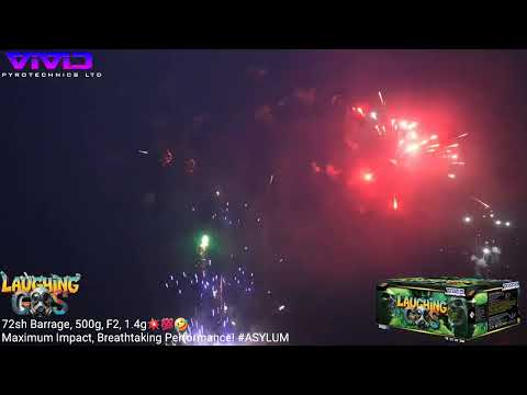 Laughing Gas Firework by Vivid Pyrotechnics – 72 Shots, F2 Category, Garden Friendly