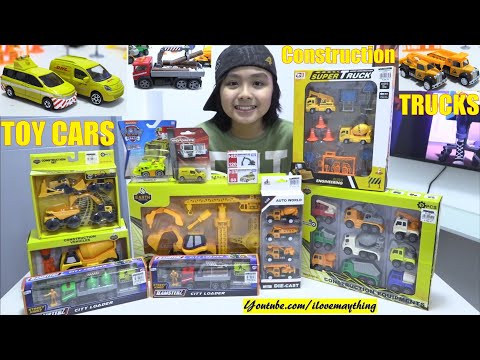 Children's Construction Trucks Toy Unboxing! Wow, that's a Lot of Construction Truck Toys! New Video