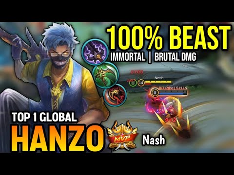HANZO BEST BUILD 2022 | TOP 1 GLOBAL HANZO GAMEPLAY | MOBILE LEGENDS✓