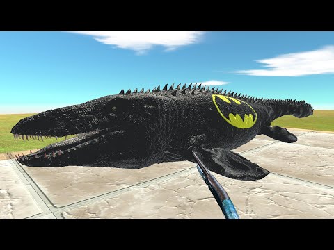 FPS AVATAR WITH ALL WEAPONS vs BATMAN MOSASAURUS DEATH RUN - Animal Revolt Battle Simulator