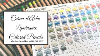 Caran d'Ache Luminance Colored Pencils | Unboxing, Swatching, and BLENDING TEST