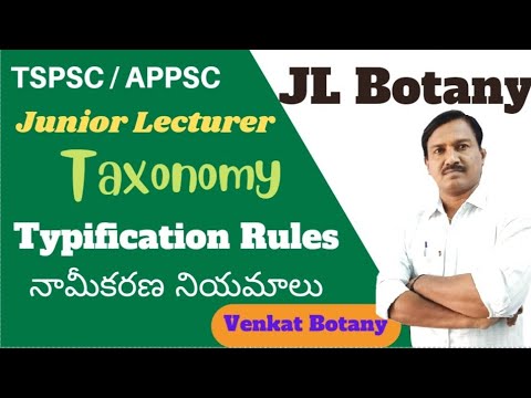Typification Rules | Taxonomy | Holotype Paratype | JL Botany Classes