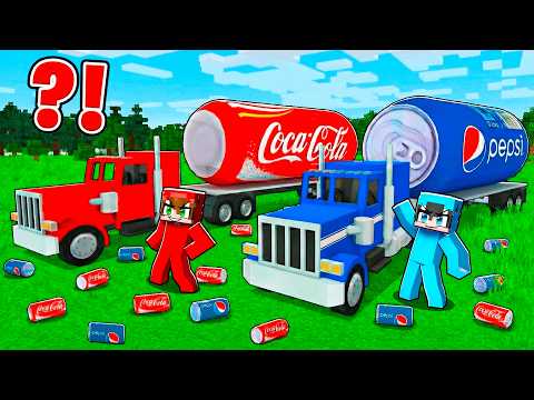 Camión de COCA COLA vs Camión de PEPSI en Minecraft!