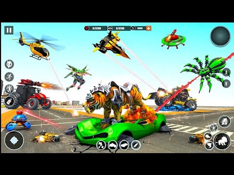 new robot 🤖games video Fight with flying tiger robot games video... new updete