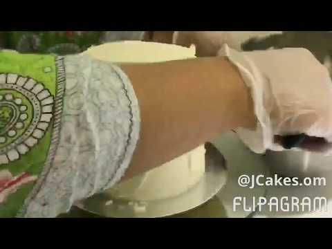 Watercolor Effect Cake with Moth Orchids