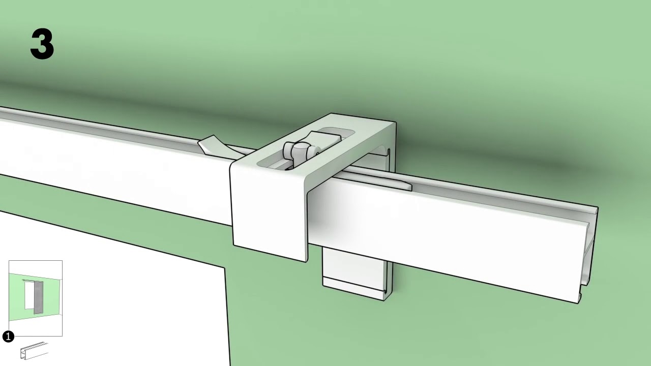 VIDGA Section d'angle pour rail simple, fixations plafond incluses
