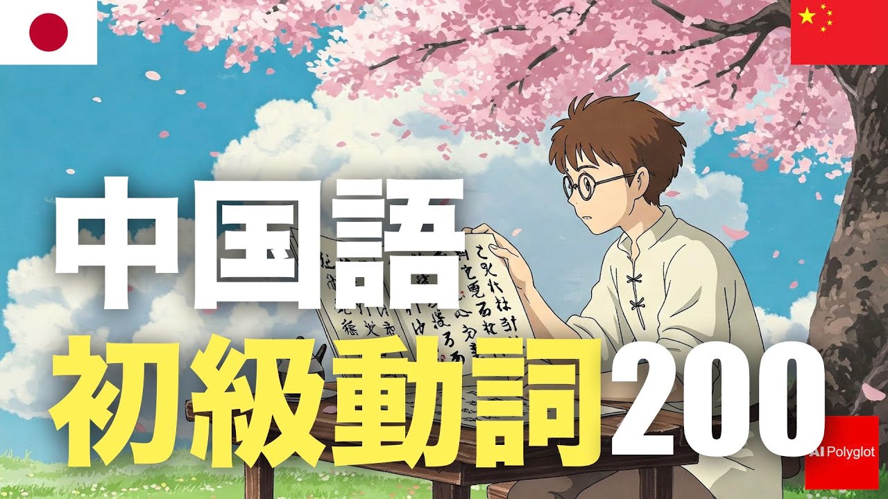 中国語初級動詞200 | 聞き流し | ピンイン付き | 第二外国語 | 音声学習 | リスニング練習