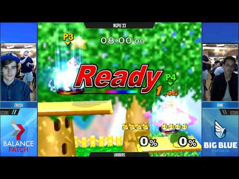 NGPU 33 SSBM - Crush (Fox) vs. rime (Peach) - Melee Ladder