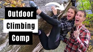 We went to the COOLEST outdoor bouldering competition (Climbing in France)