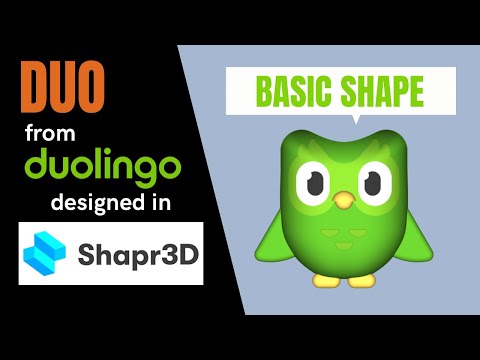 3D modeling DUO from Duolingo in Shapr3D on iPad
