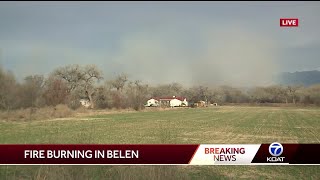 Bosque fire burning in Belen