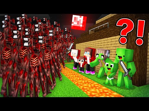 Mikey Family & JJ Family Security House vs Siren Heads in Minecraft (Maizen)