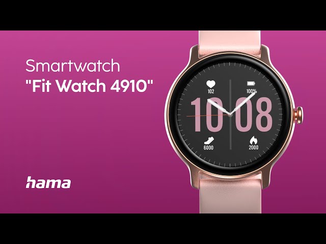 Hama Montre Connectée Femme Fit Watch 4910 (Montre Sport, Etanche IP68,  Ecran Tactile 1,09, Montre Fitness 15 Sports Fréq. Cardiaque Oxymètre
