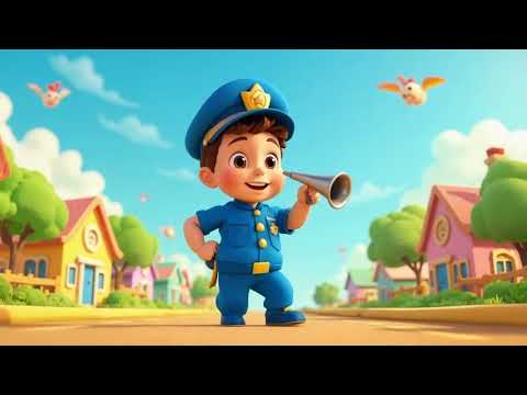 Copilul politist. Cantec cu meserii. Politia - Cantecel pentru copii