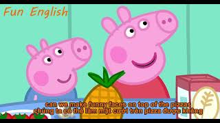 [Luyện nghe, phát âm và phản xạ Tiếng Anh cho trẻ]  Peppa Pig Learns How To Make Pizza! Lunch time.