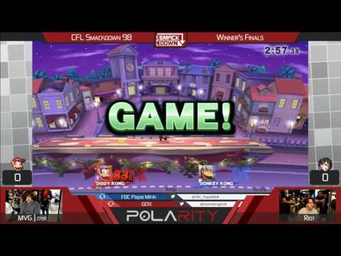 CFL Smackdown 98 WiiU - MVG Dyr (Diddy Kong) vs Riot (Bayonetta, DK) - Winners Finals