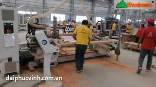 Woodmaster. MÁY PHAY MỘNG 2 ĐẦU CNC 4 dao với 8 chế độ làm mộng tuyệt vời. Làm mộng kết hợp khoan