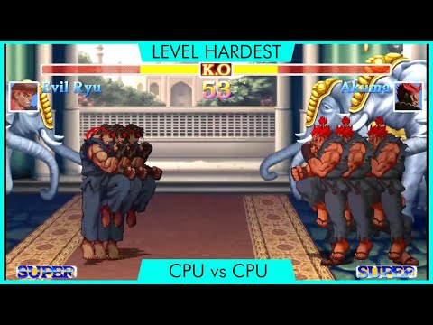Street Fighter Akuma vs Evil Ryu Switch HD Remix Gameplay CPU vs CPU