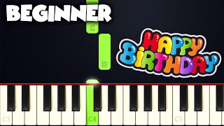 Happy Birthday To You  BEGINNER PIANO TUTORIAL + S