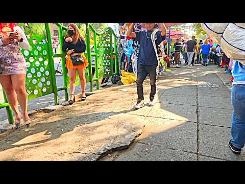 La Merced Busy Street Market Mexico City