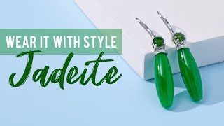 Green Jadeite Rhodium Over Sterling Silver Bangle Bracelet Related Video Thumbnail
